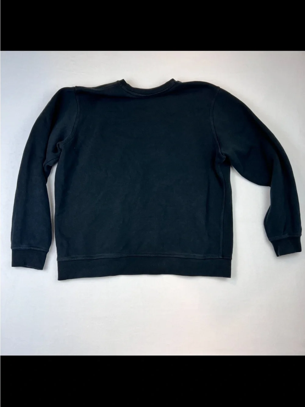 Nike Club Fleece Crew Sweatshirt Black Long Sleeve White Spell Out Logo XL